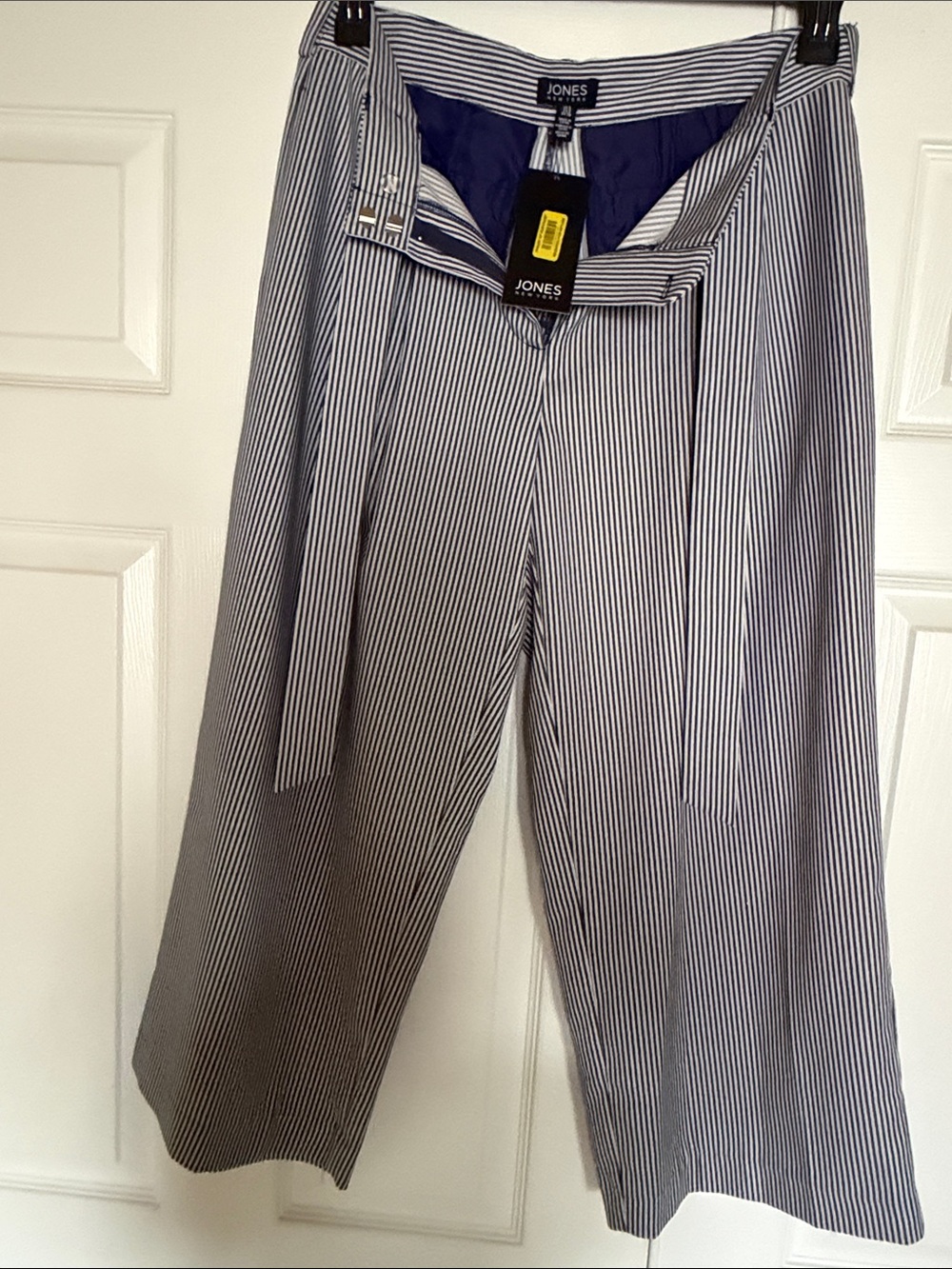 Jones New York Navy and White Pinstripe Dress Pants
